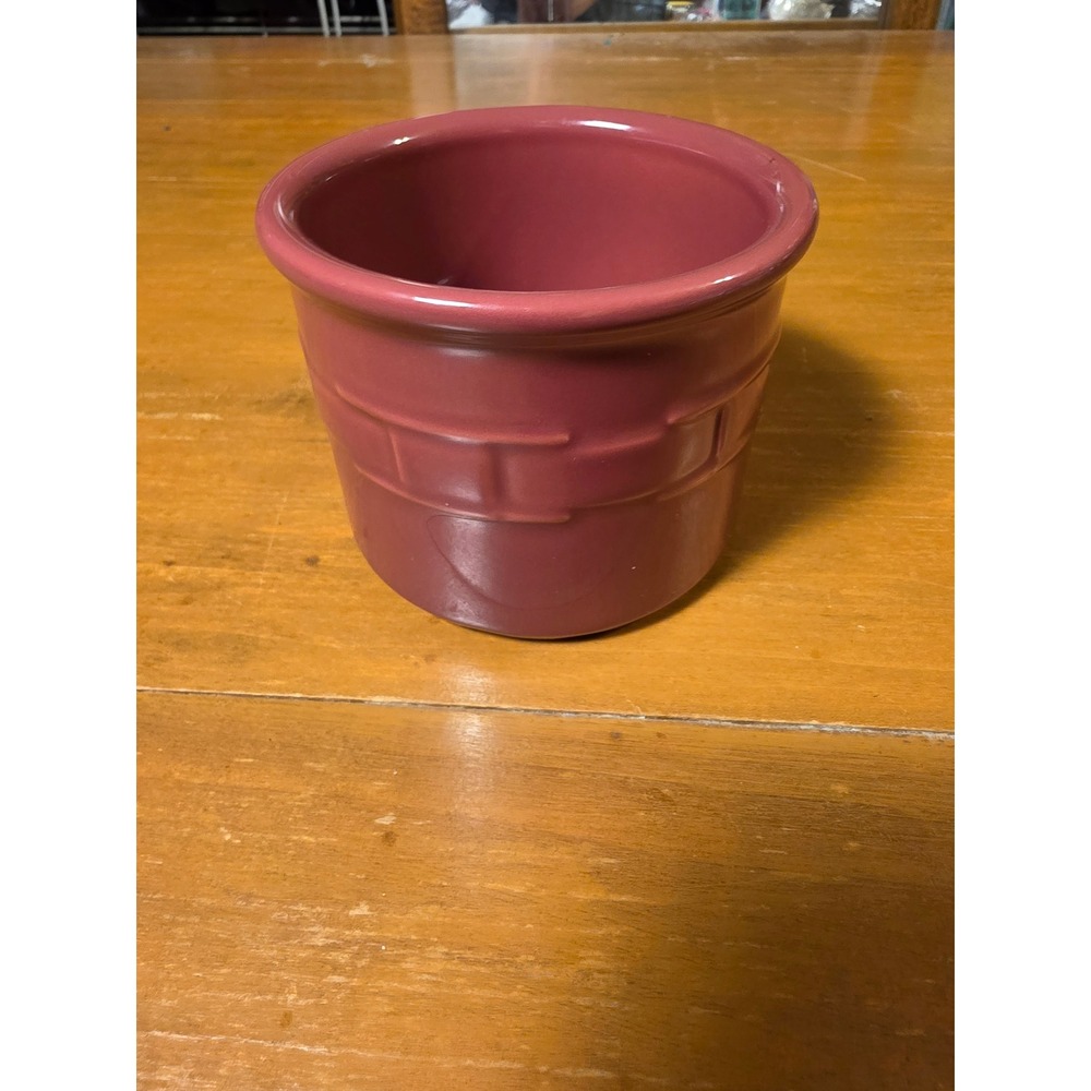 Longaberger Pottery Heritage Pink Woven Traditions Small Crock Ramekin USA Made